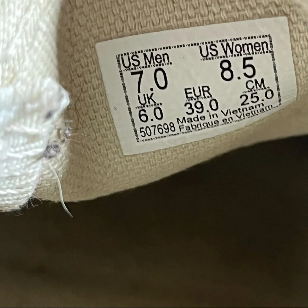 VANS Paisley Tan Leather Slip-On Shoes Sneakers Women’s Size 8.5 - Picture 10 of 11